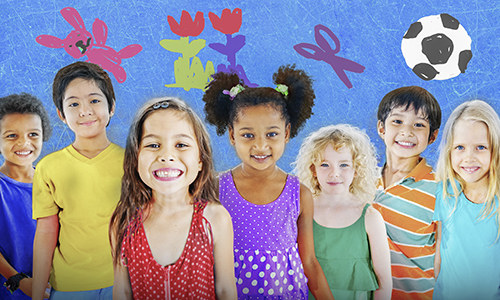 Kids Imagination Handwriting School Learning Concept